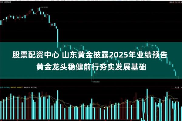 股票配资中心 山东黄金披露2025年业绩预告 黄金龙头稳健前行夯实发展基础
